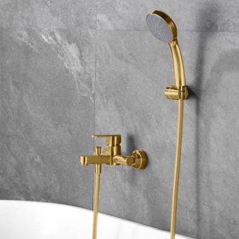 baño ducha oro